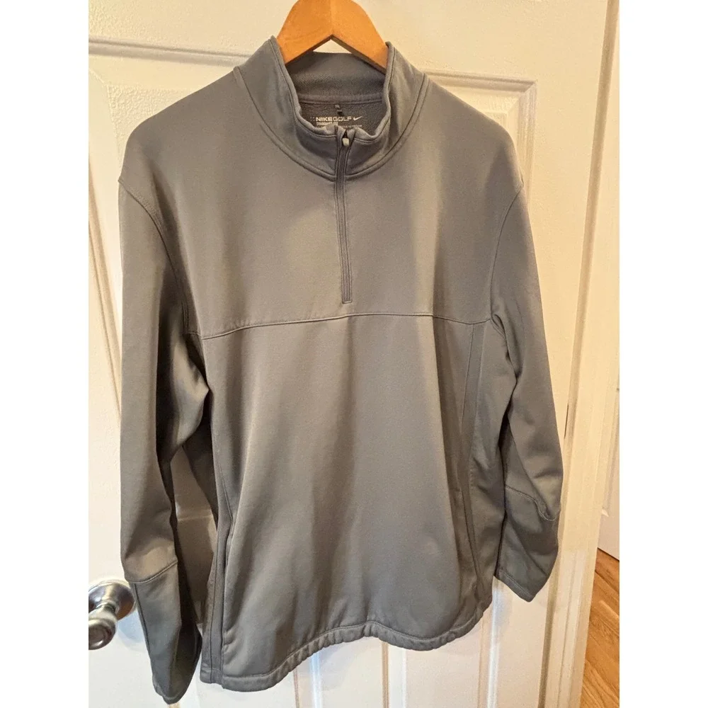 Nike Golf Mens Gray Therma-FIT Quarter Zip Pullover Standard Fit Sweatshirt~XL
